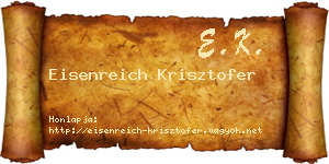 Eisenreich Krisztofer névjegykártya